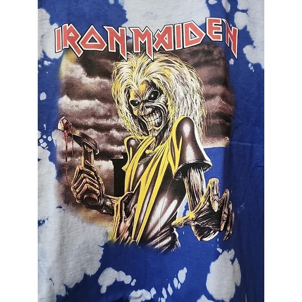 Iron Maiden Killers Album Artwork Shirt Large Blue Tie Dye New CR10 Concert Tour